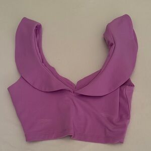 Susana Monaco Lilac Crop Top with Statement Collar